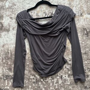 Abercrombie and Fitch Elegant Gray Women's Top